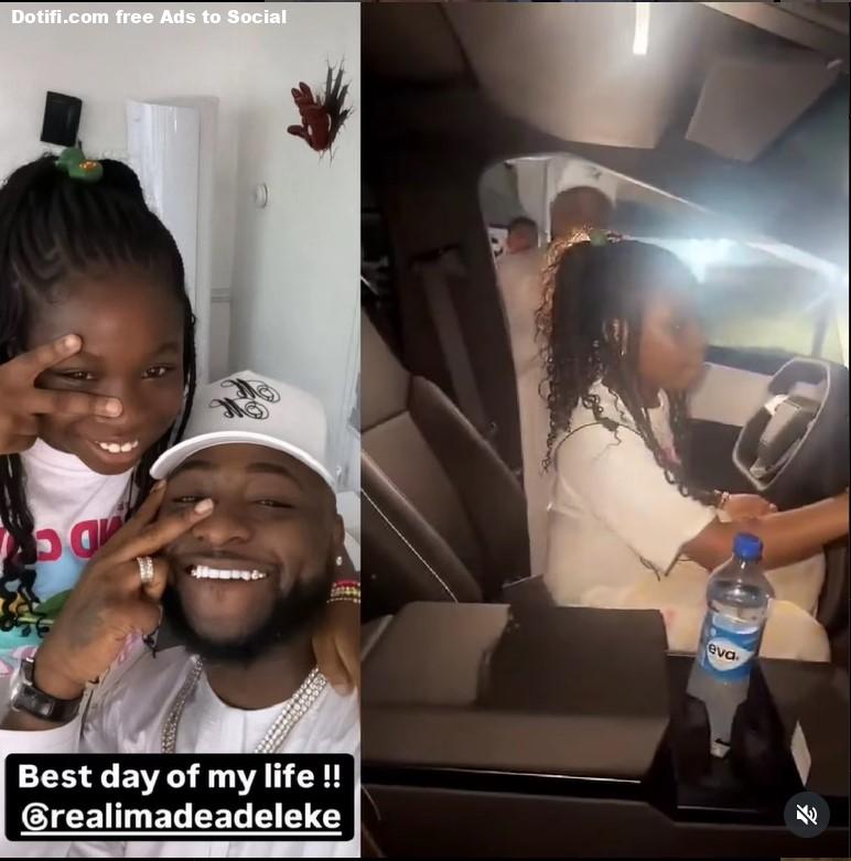 Imade enjoys playtime in her dad Davido's Cybertruck