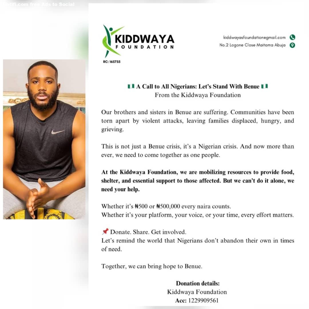 You gave White Money $30k for Jollof but now you're dropping account number?  Nigerians drag Kiddwaya over Benue donation appeal