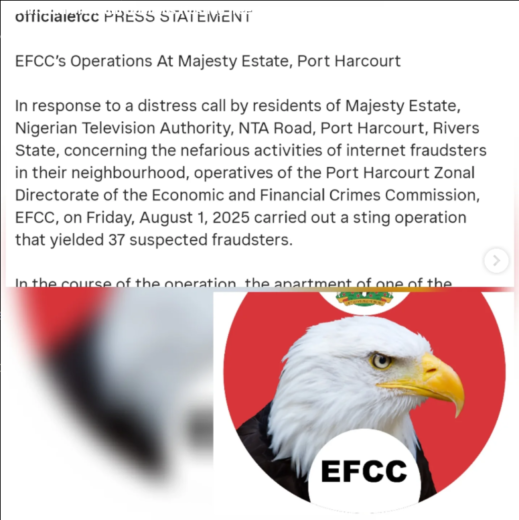 EFCC reacts after lady showed damages done to her apartment during 3 a.m. raid in Port Harcourt