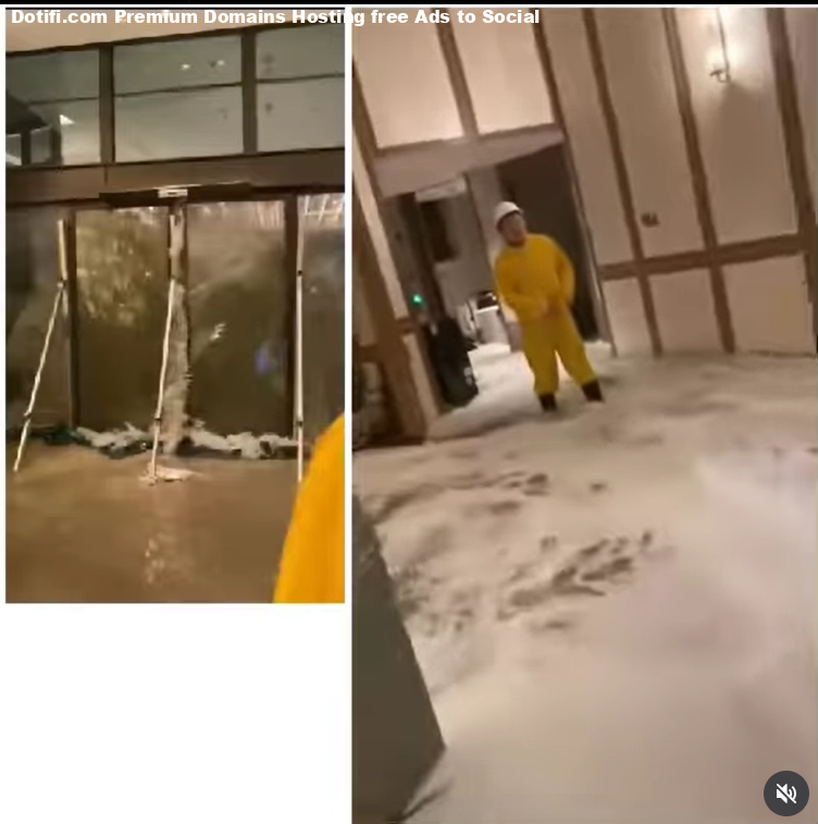 Moment floodwaters forcefully break into Hong Kong hotel as Super Typhoon Regasa batters the city