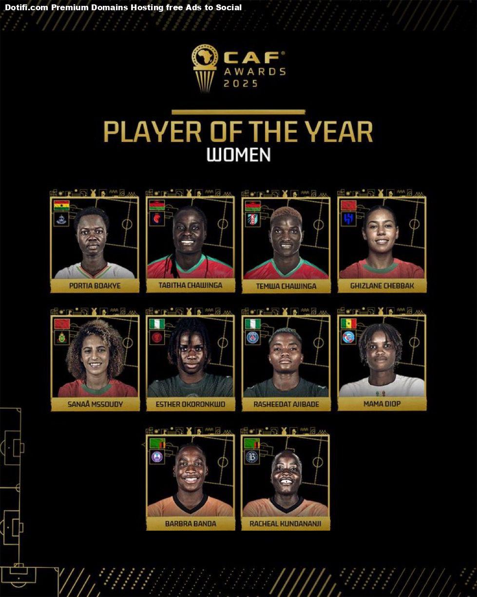 2025 CAF Awards, Super Falcons, Esther Okoronkwo, Rasheedat Ajibade
