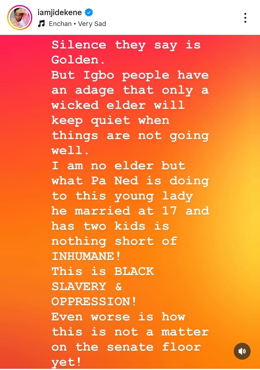 Marriage is not by force  Actor Jide Kene reacts to Regina Daniels marital situation